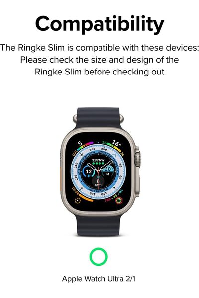 Ringke Apple Watch Ultra Case | Slim Series | Clear/Titanium Gray | 2 Pack