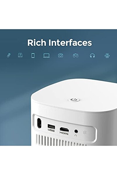 Wownect Android Projector Native 1080P | 400 ANSI Lumens Outdoor Video Projector 4K [Electric Focus]