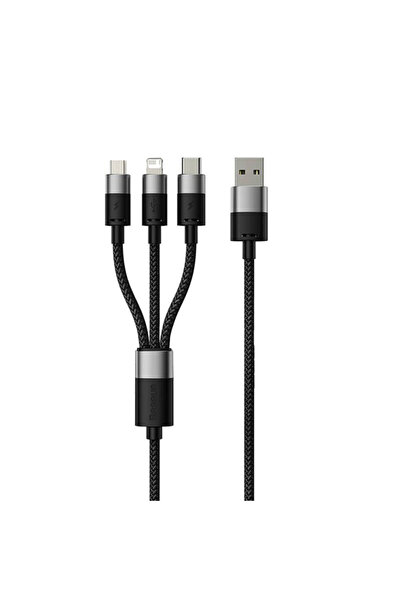 Baseus Cablu USB 3 in 1 Baseus, 3.5 A, 0.6 m, negru