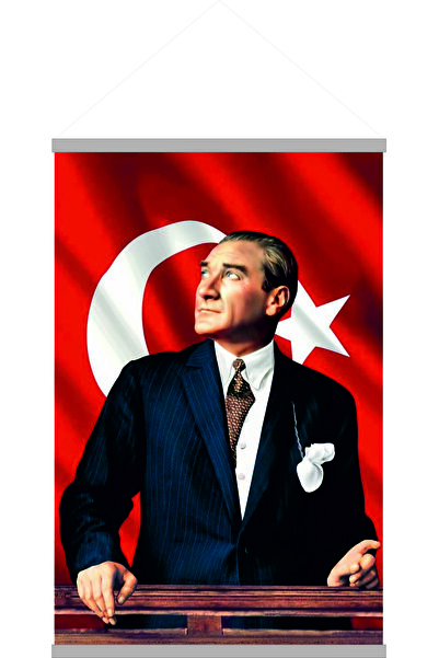 MAVİ DENİZ REKLAM ATATÜRK POSTERİ BEZ AFİŞ 50 X 75 CM