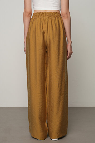 Orfeo Negro Women's Solid Color Elastic Waist Wide Leg Pants