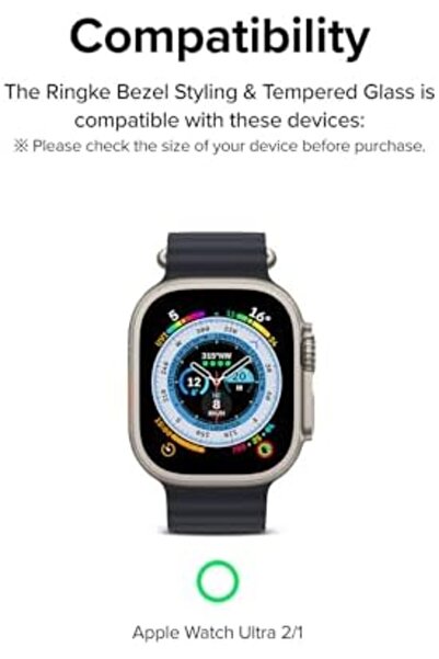 Ringke Apple Watch Ultra 2 / 1 Screen Protector 49mm) and Case |Bezel Styling & Glass- 49-01