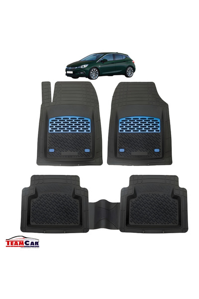 TEAMCAR Opel Astra J Car Mats Compatible with Tray Type (Mk6) Hatchback 5 doors (2009–2015) Blue
