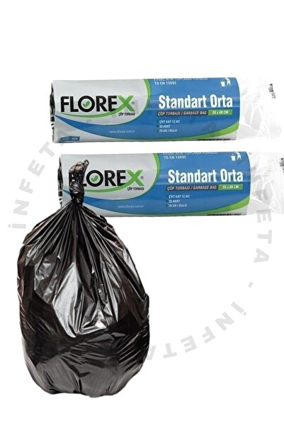 İnfeta Standart Orta Boy Çöp Poşeti 20'li Çöp Torbası 55x60 cm