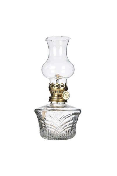 abnturk Cam Gaz Lambası 17x 8 Dekoratif Gazlı Ayarlanabilir Fitillı Kandil