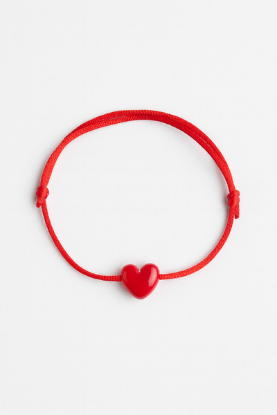 Femenino Red Glass Heart Beaded Red String Bracelet