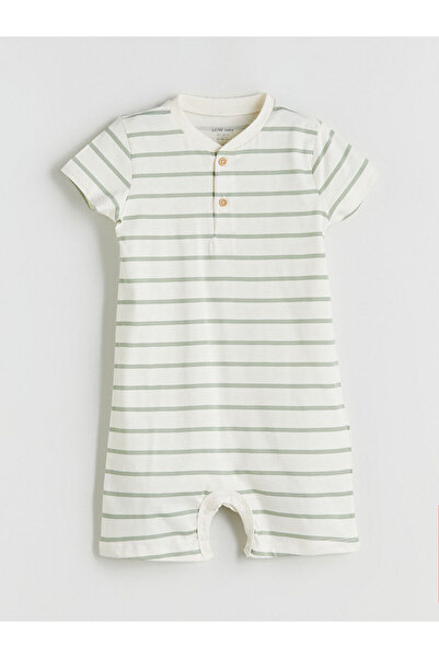 LC Waikiki Peak New Season V-Neck Striped Baby Boy Romper