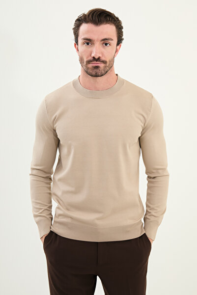 Mcr سترة تريكو رجالية أساسية ذات ياقة مستقيمة وضيقة وملائمة للجسم، لون داكن - 11562.25K