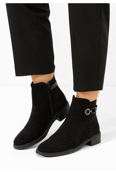 B T Shoes Γυναικεία μποτάκια Ranae V2 Μαύρα