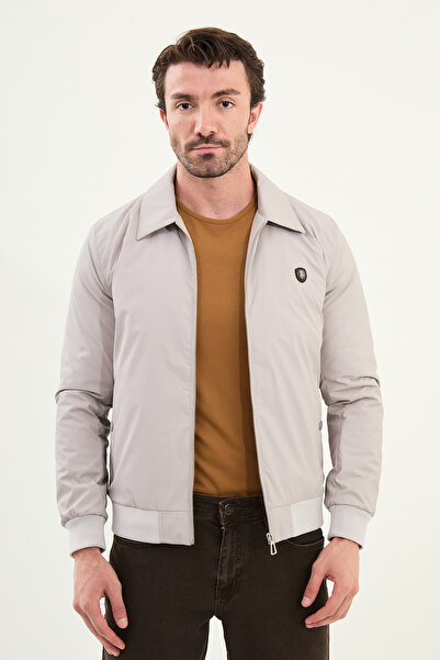 Mcr Plain Slim Fit Shirt Collar Men's Coat Stone - 39648.25K