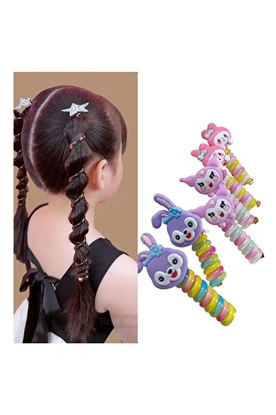 ÇEÇEN HOME (6 bucăți) elastic de păr spiralat cu figuri drăguțe pentru fete, ...