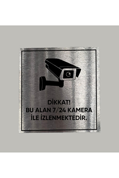 CRF Aluminyum Levha Kamera İle İzlenmektedir Yazılı Arkası Yapışkanlı 14X20 CM