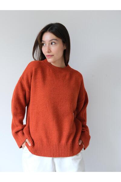 Butik سترة تريكو نسائية من Una Fiaba بلون موحد وياقة دائرية وحجم كبير وملمس ناعم