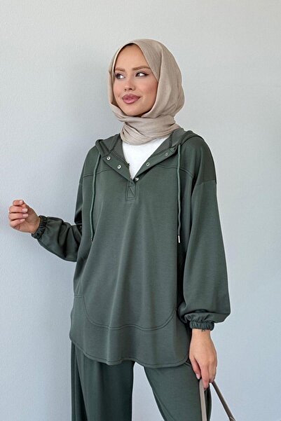 Şulemoda Giyim Μιχρά με κουκούλα Σετ Χακί