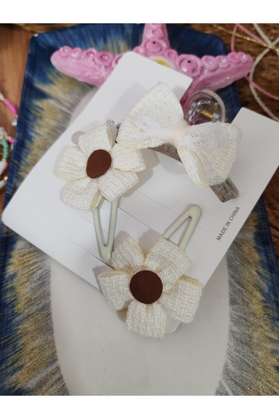elbi bijuteri White Children's Stylish and Elegant Buckle Set