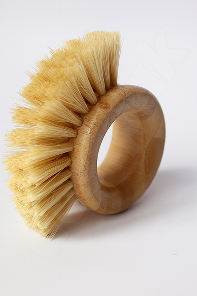 Destpak Bamboo Vegetable Brush - Decorative Finger Brush - Ergonomic Grip Quality Stiff Bristle Kitchen Brush