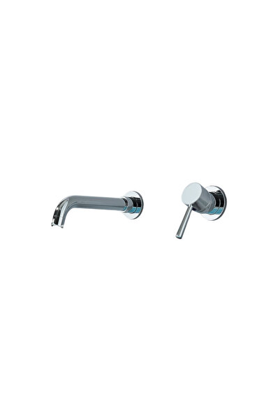 BisDesign Basin Mixer, Glossy Chrome Color, Recessed in Wall, Size 26 cm