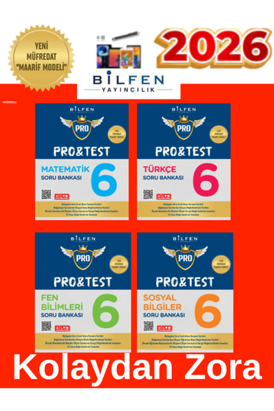 Bilfen Yayıncılık 2026 6.Sınıf Protest Matematik-Fen-Türkçe-Sosyal %100 Yeni Maarif Müfredat Soru Bankası+Kalem