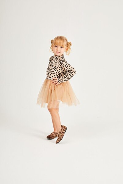 Lolliboomkids Girl's Leopard Patterned Tutu Detailed Dress