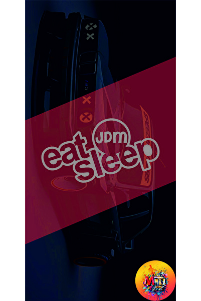 sticker ملصق زجاجي لسيارة أو دراجة نارية بتصميم JDM مع عبارة "EAT SLEEP JDM" ...