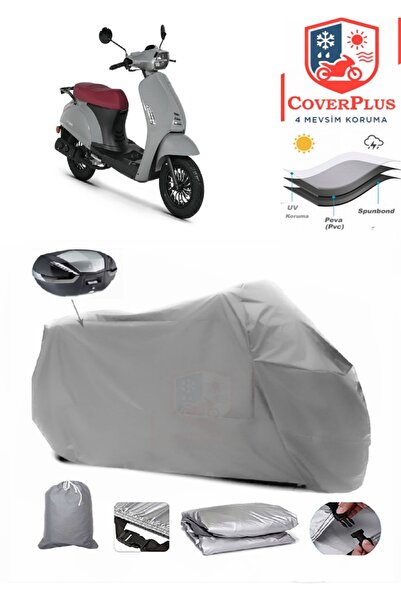 CoverPlus Kuba Bluebird Branda Arka Çanta Uyumlu Motor Brandası Motosiklet Örtüsü