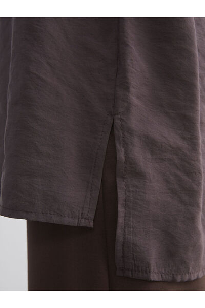 LC Waikiki Kahverengi Oversize Modal Karışımlı Kadın Gömlek Tunik