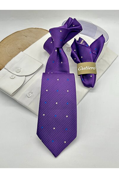 Gutiero Classic Tie with Purple Dots