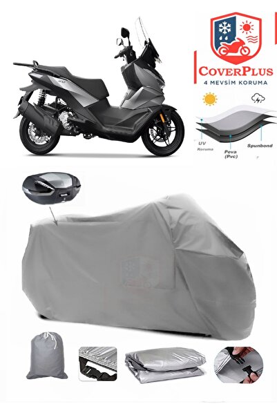 CoverPlus Voge SR3 Branda Arka Çanta Uyumlu Motor Brandası Motosiklet Örtüsü