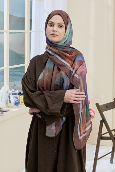 Modakaşmir Σάλι από μπαμπού με σχέδιο Mistral