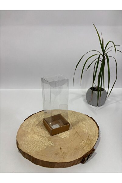 BURHAN AMBALAJ 5x5x10 Altı Kraft veya Beyaz Şeffaf Asetat Kutu [40 Adet ] Dem...