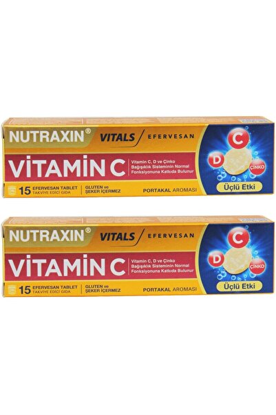 Nutraxin Effervesan - Vitamin C-D-Zinc 15 Tablets 2 Pieces