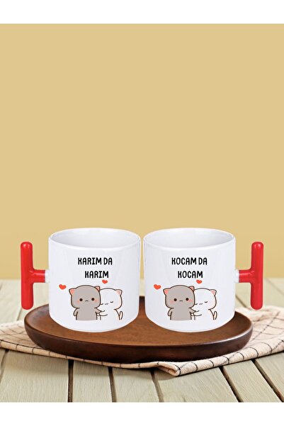 NOVA BASKI TASARIM Karimda Karim Kocamda Kocam Designed 2-Piece T-Handle Premium Mug