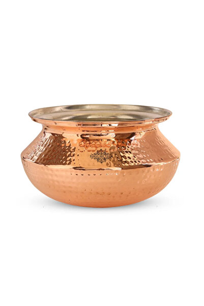 Bin Shihoun 2 Hammered Solid Copper Pot Punjabi Design for Home, Hotels, and Restaurants