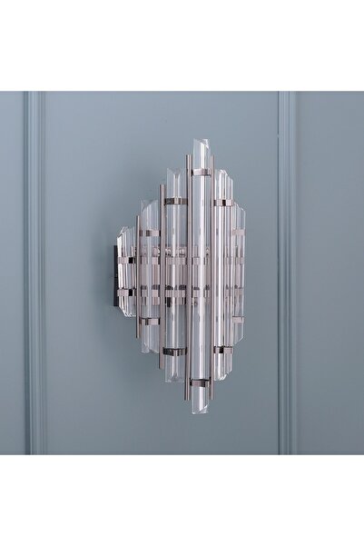 Elite Lighting Septimus Cam Modern Platin Renk Duvar Apliği
