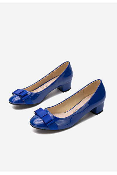 B T Shoes Modré lodičky na nízkém podpatku Carasca V3