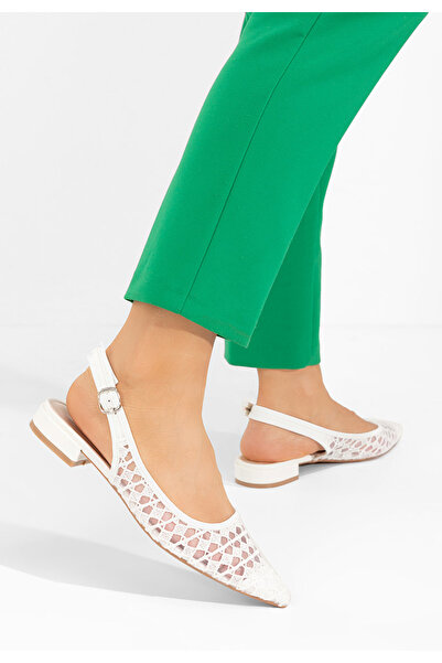 B T Shoes Bílé lodičky s otevřenou pätou Alysya