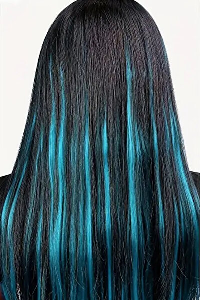 CAŞ DEKORASYON Postă de păr ondulată de culoare albastră-50 cm- (2 bucăți)