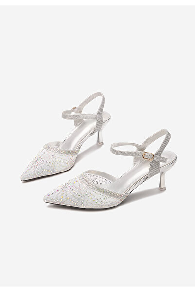 B T Shoes Střibrné lodičky do špičky Ekatherina