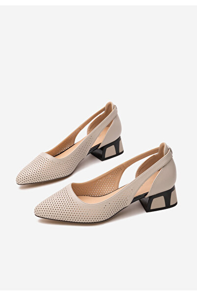 B T Shoes Šedé lodičky na nízkém podpatku Rehise