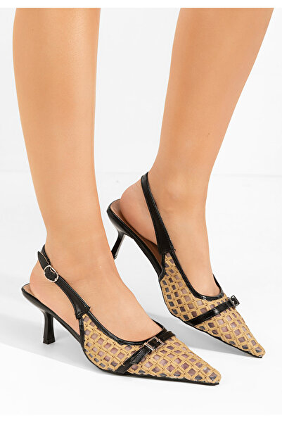 B T Shoes Γόβες slingback Laine μαύρα