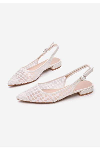 B T Shoes Bílé lodičky s otevřenou pätou Alysya