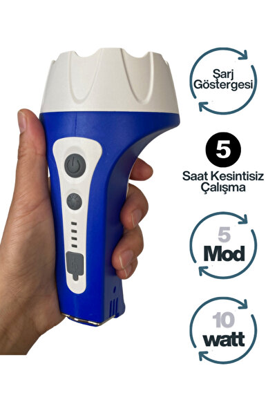 TAREZ GP-661 Şarjlı El Feneri 10W COB LED Su Geçirmez Kambur Fener 5 Modlu