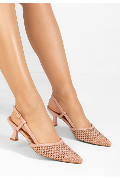 B T Shoes Ružové lodičky s otevřenou patou Gaynelle