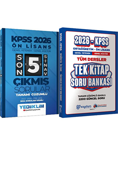 Yediiklim Yayınları Ön Lisans Genel Yetenek - Genel Kültür Son 5 Sınav Çıkmış...