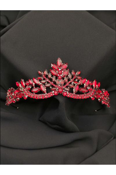 Hobigram Marimar Burgundy Elegant Hair Accessory Bridal Crown for the Most Beautiful Brides