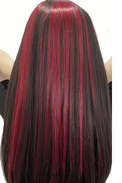 CAŞ DEKORASYON Burgundy Color Straight Side Snap Hairpiece - 50 cm - (2 Pieces)