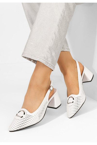B T Shoes Γόβες slingback Rosamona λευκά