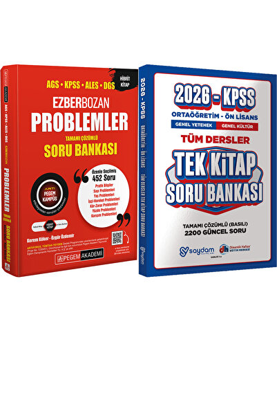 Pegem Akademi Yayıncılık 2026 AGS KPSS ALES DGS Ezberbozan Problemler Çözümlü...