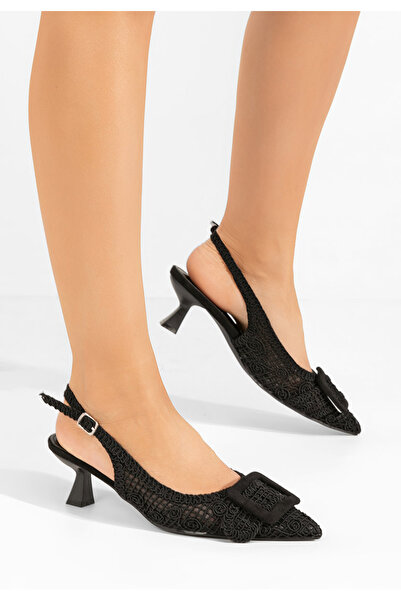 B T Shoes Čierne lodičky na nízkom opätku Tiffaney