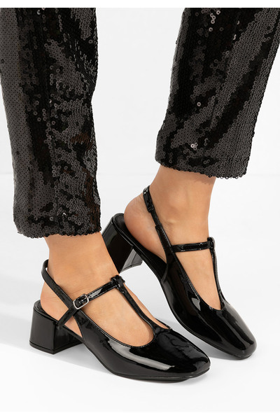 B T Shoes Pantofi cu toc gros Beatrina negri